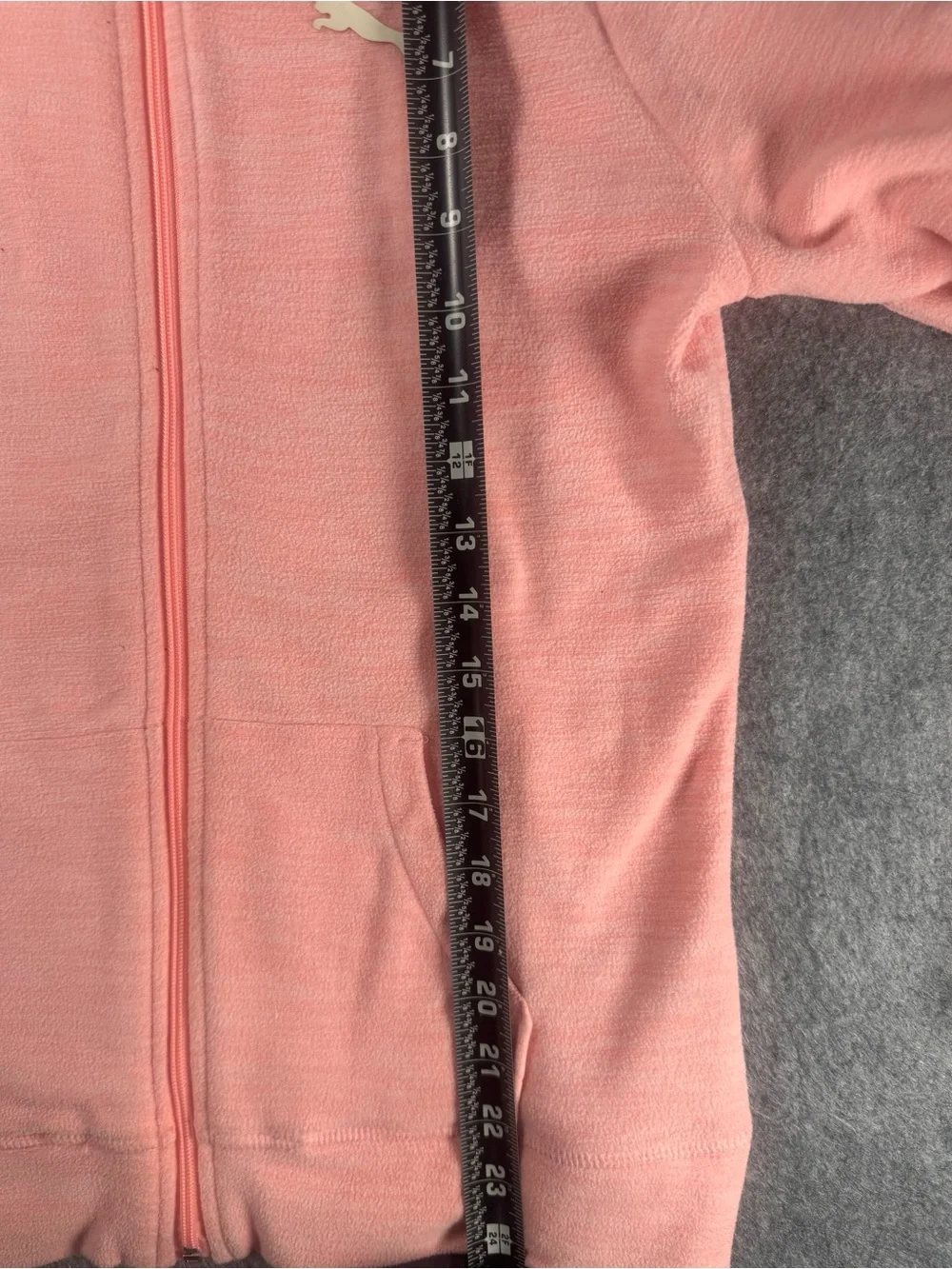 Puma Girls Peach Full Zip Fleece Jacket Size XL (16) Youth